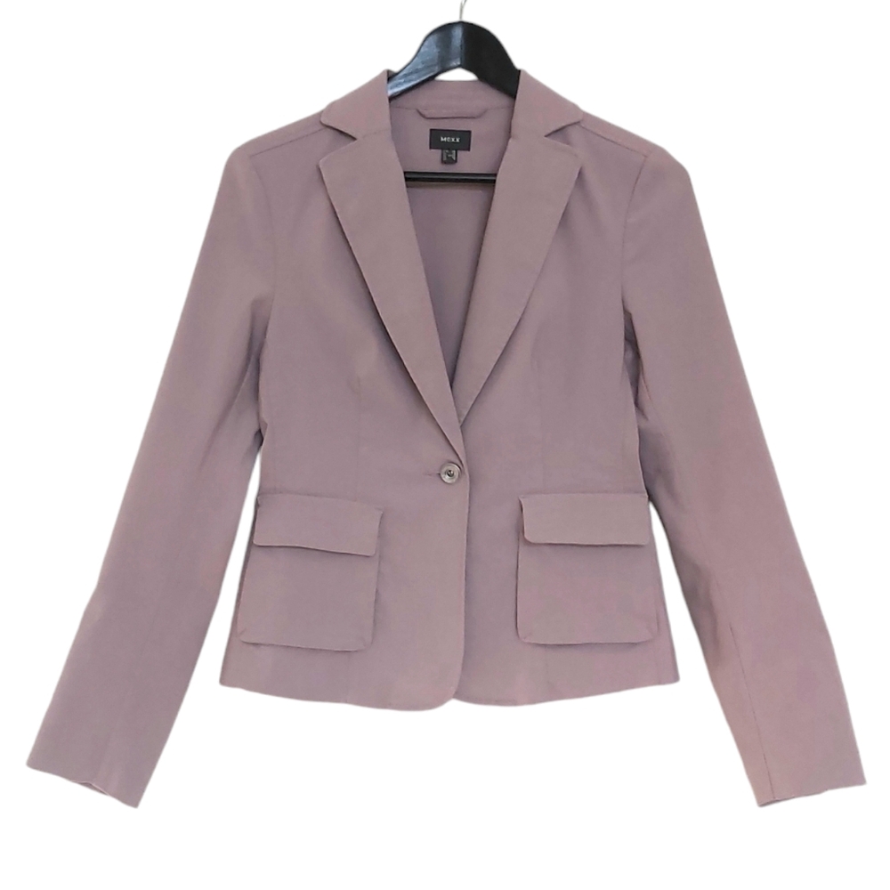 Mexx blazer womens US 6 dusty pink single button cinched waist washable stretchy